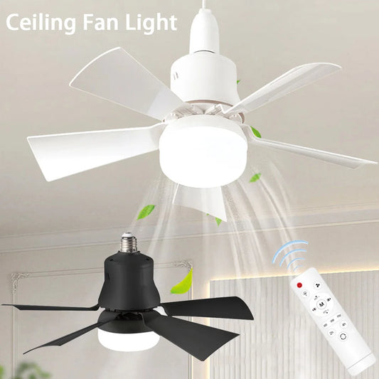 30W Ceiling Fan Light E27 Base Silent Electric Fan Lamp with Remote Control Dimming Ceiling Fan Light for Living Room Bedroom