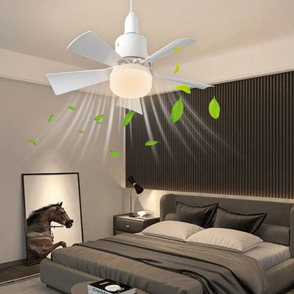 30W Ceiling Fan Light E27 Base Silent Electric Fan Lamp with Remote Control Dimming Ceiling Fan Light for Living Room Bedroom