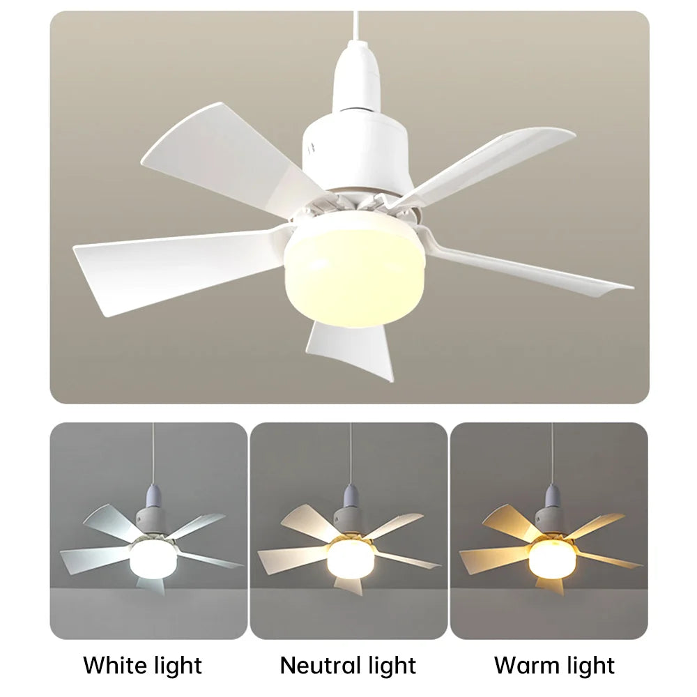 30W Ceiling Fan Light E27 Base Silent Electric Fan Lamp with Remote Control Dimming Ceiling Fan Light for Living Room Bedroom