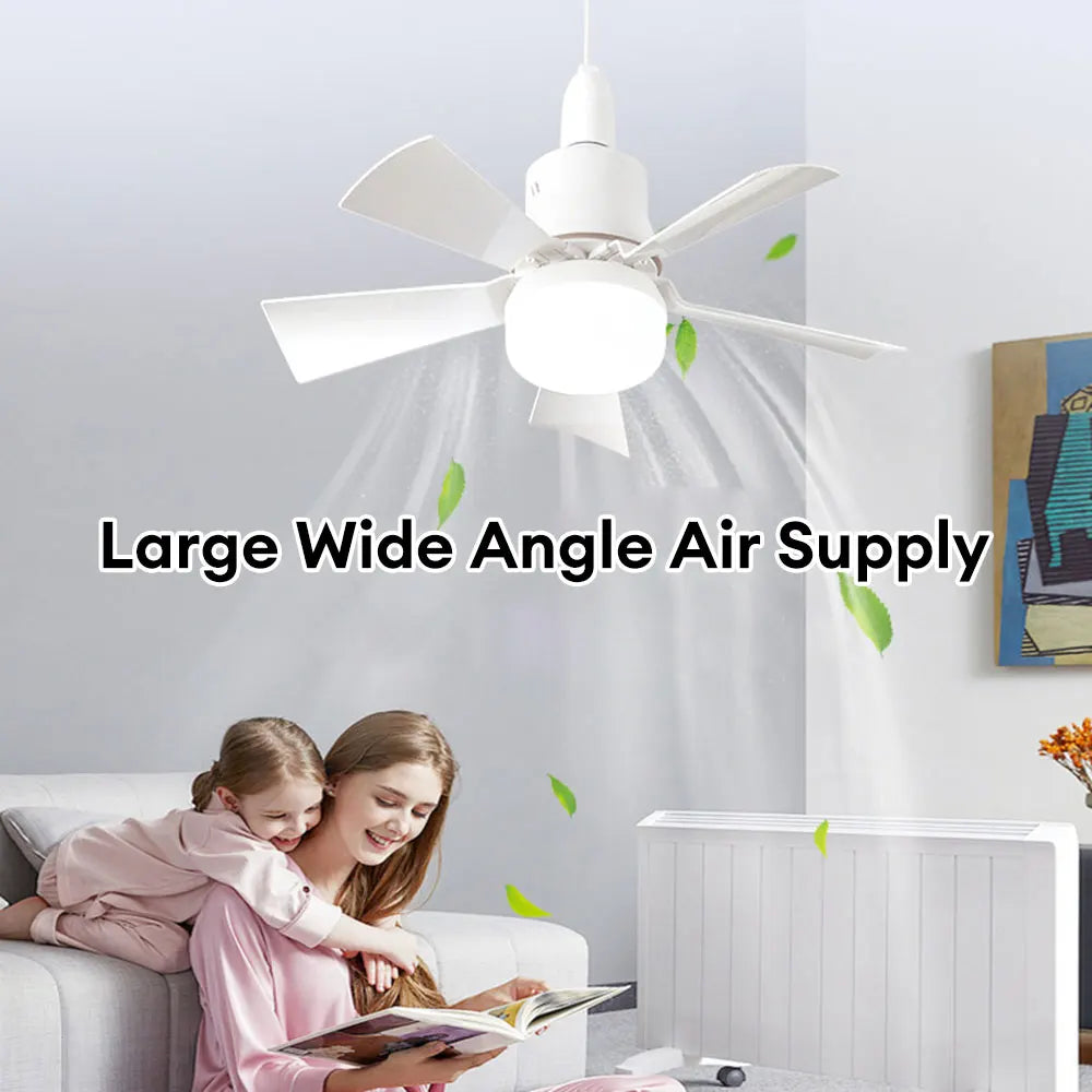 30W Ceiling Fan Light E27 Base Silent Electric Fan Lamp with Remote Control Dimming Ceiling Fan Light for Living Room Bedroom
