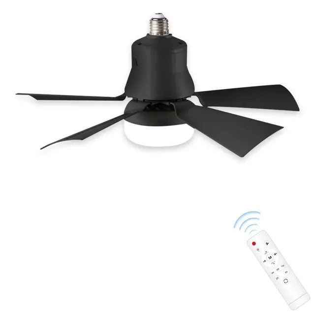 30W Ceiling Fan Light E27 Base Silent Electric Fan Lamp with Remote Control Dimming Ceiling Fan Light for Living Room Bedroom